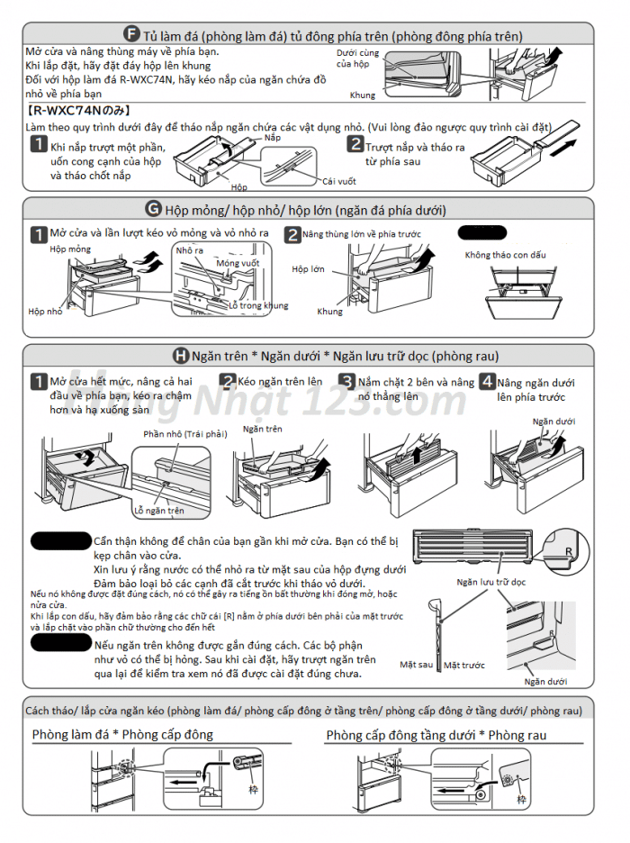 Hướng dẫn sử dụng tủ lạnh Hitachi R-WXC74S Hướng dẫn sử dụng tủ lạnh Hitachi R-WXC74S