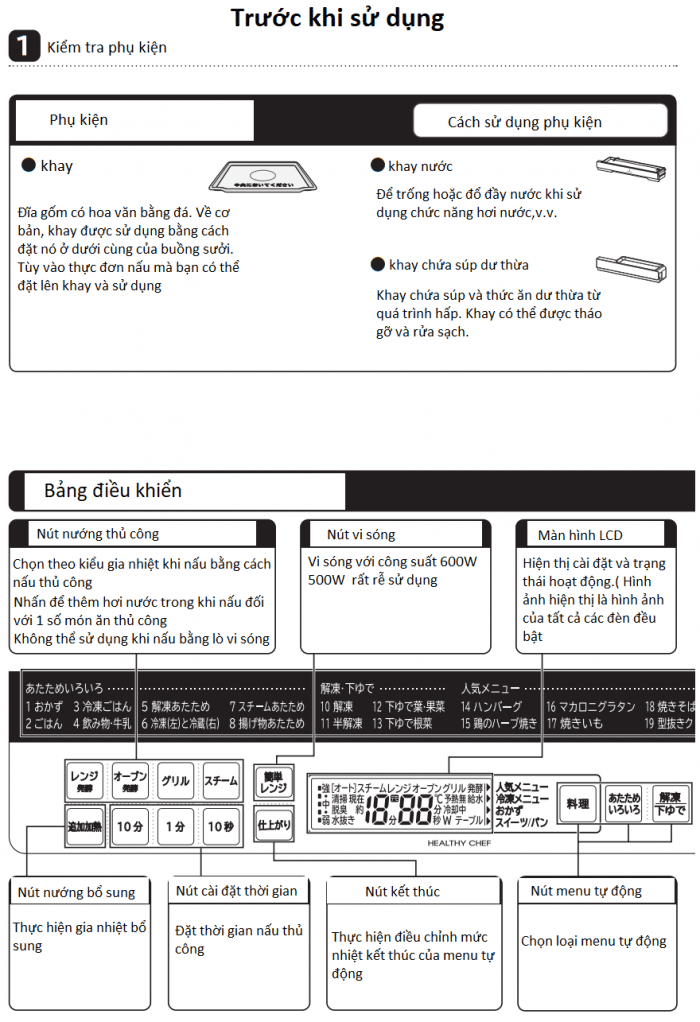 Hướng dẫn sử dụng lò vi sóng Hitachi MRO-S8A