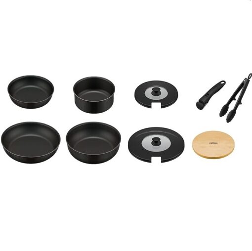 Bộ nồi chảo 9 món có tay cầm rời Thermos KSA-9A - Ảnh 4