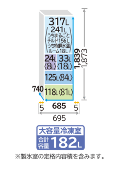 Tủ lạnh Hitachi R-HXC62V-H dung tích 617 lít