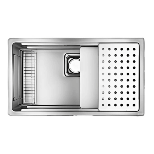 Chậu rửa bát một hố Shigeru LE JSM–K 3F FS với 2 ray trượt